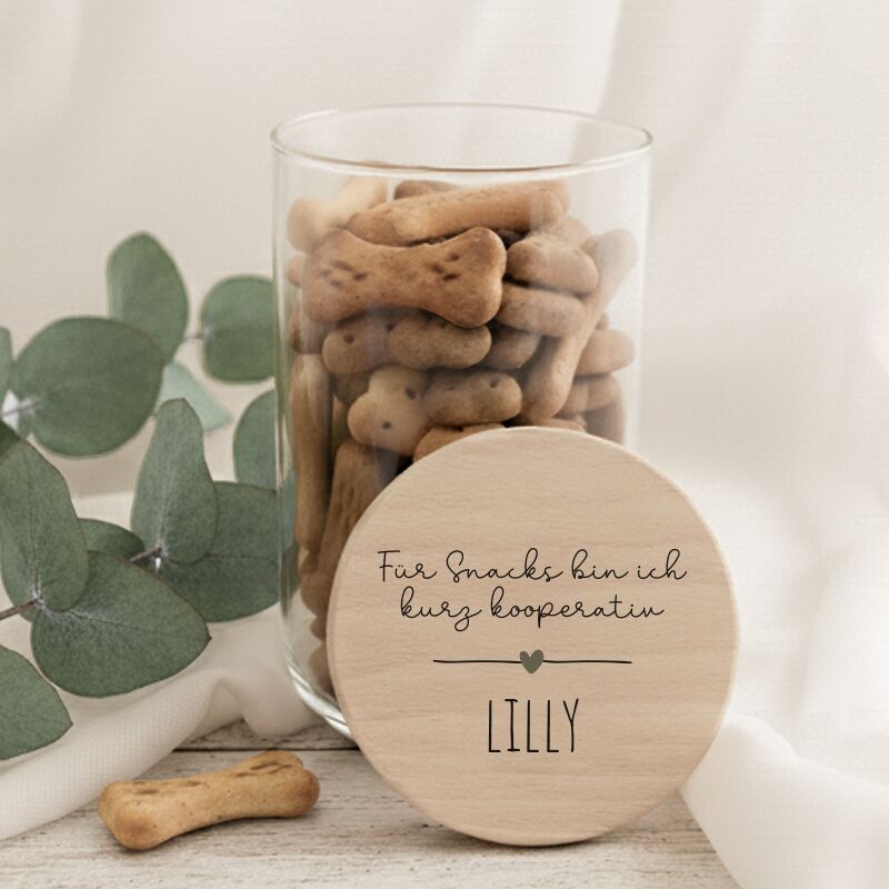 Personalisiertes Vorratsglas für Katzen "kurz kooperativ"