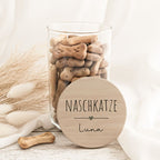 Personalisiertes Vorratsglas für Katzen "Naschkatze"