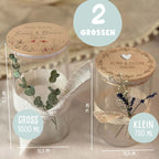 Personalisiertes Vorratsglas "Gemeinsamer Weg"-Gravur mit 3D-Herz Hochzeitsgeschenk