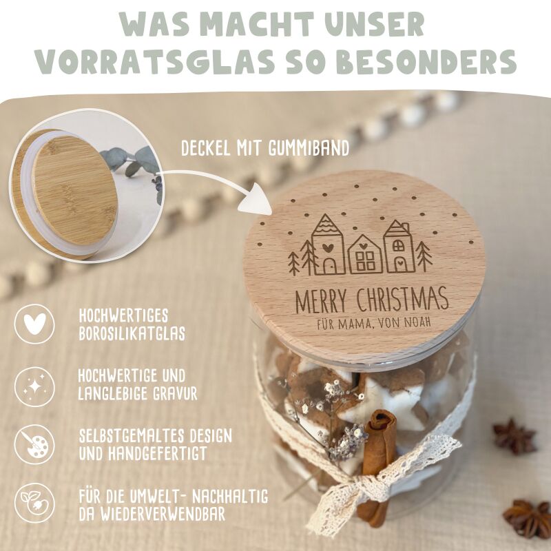 Personalisiertes Vorratsglas Gravur "Tannenbaum - Ä Tännschen Please"