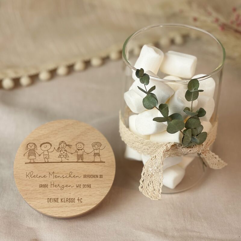 Personalisiertes Vorratsglas "Kleine Menschen" Abschiedsgeschenk Lehrer/in und Erzieher/in