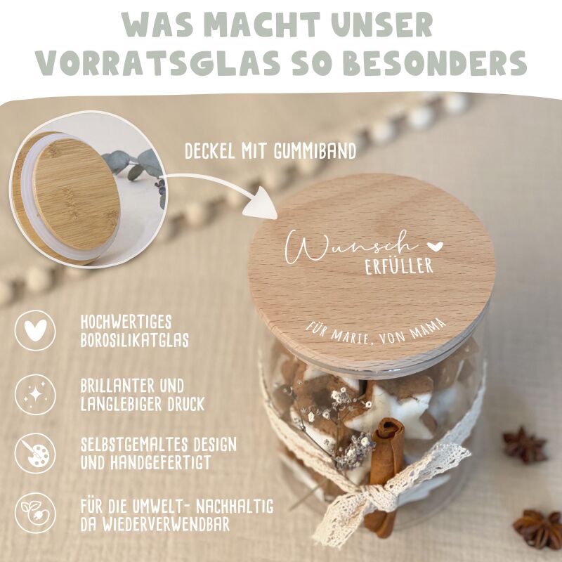 Personalisiertes Vorratsglas Weißdruck "Nussknacker"