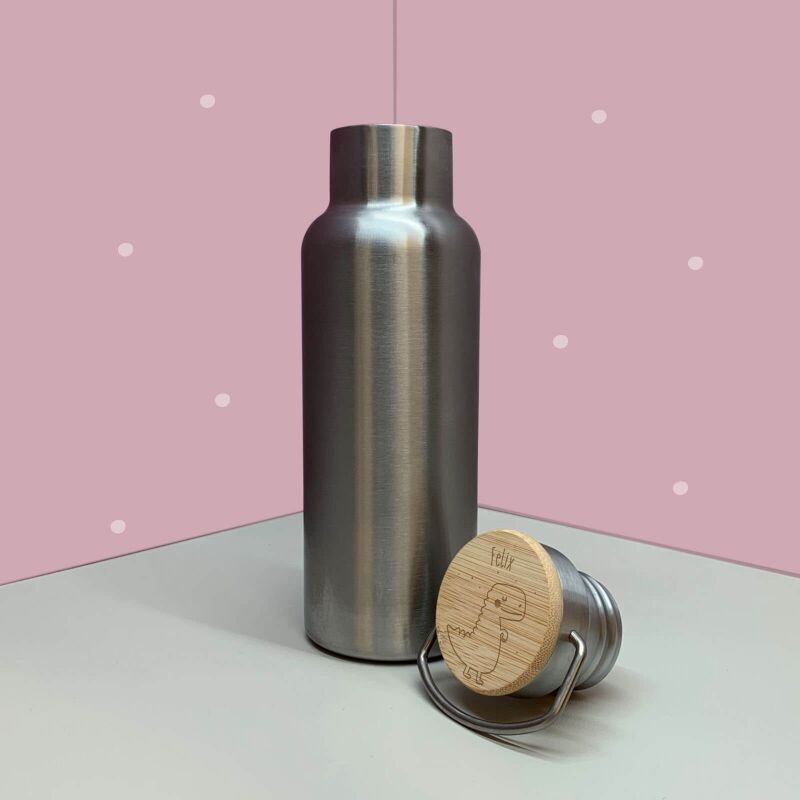 Trinkflasche Bambusdeckel "Dino" 500ml