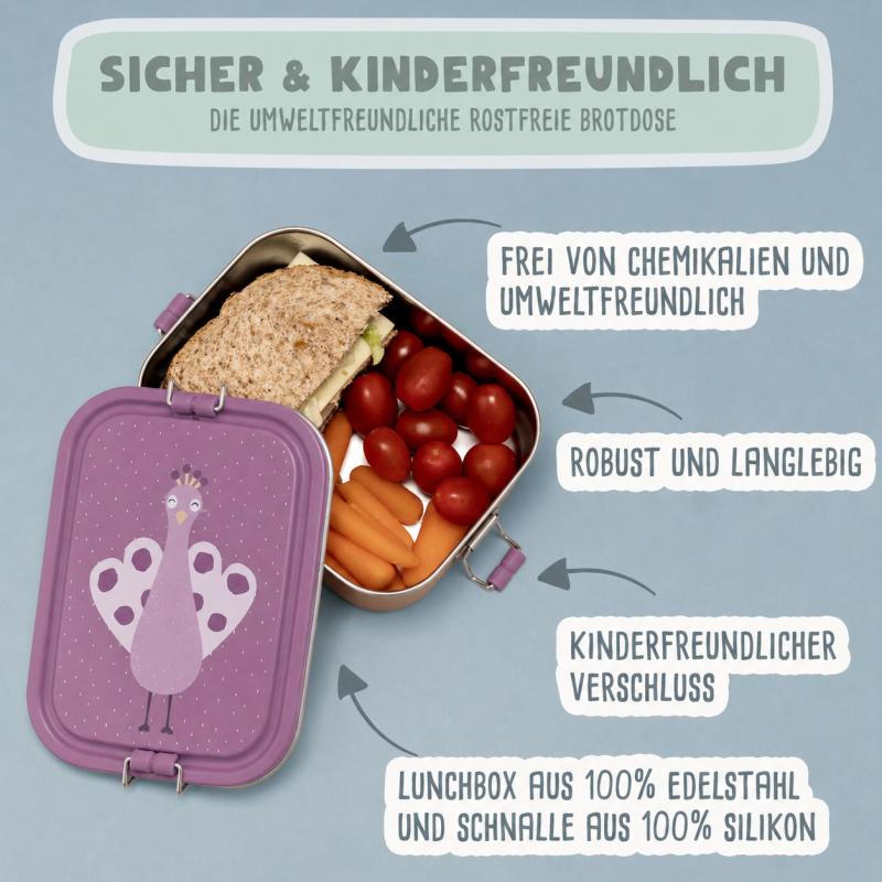Trixie Brotdose personalisiert "Pfau"
