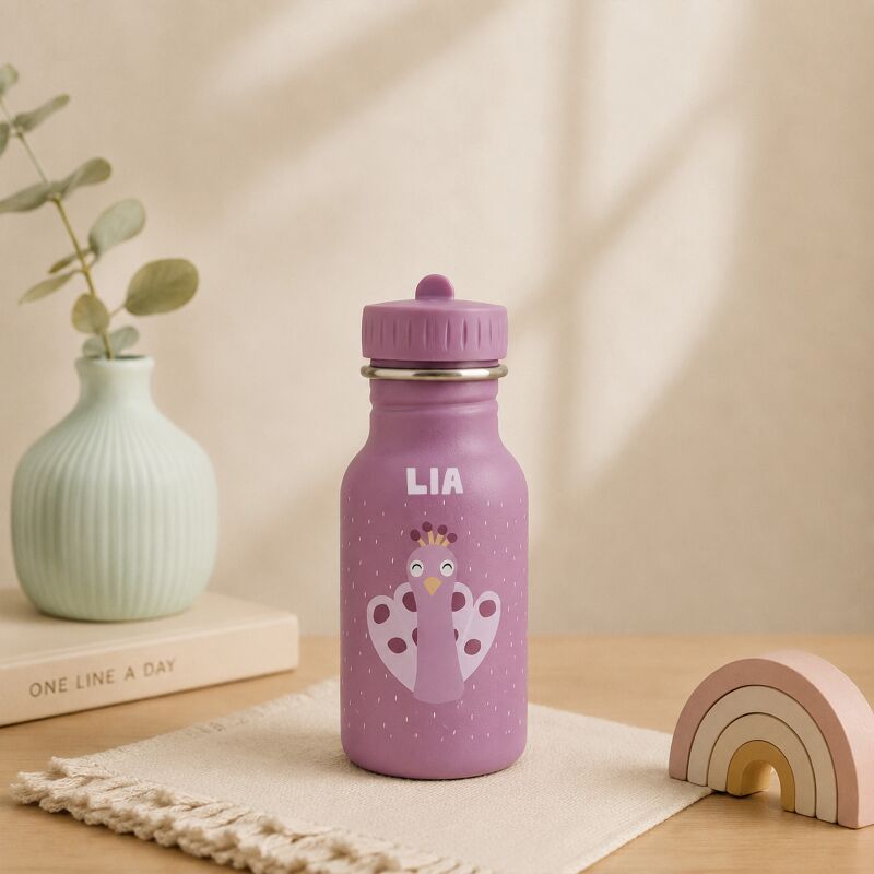 Trixie Trinkflasche personalisiert „Pfau“