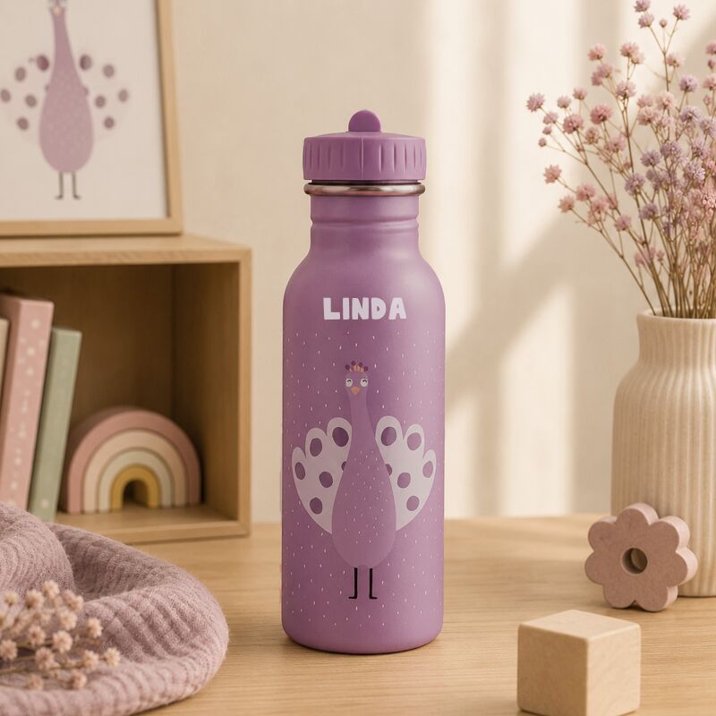 Trixie Trinkflasche personalisiert „Pfau“