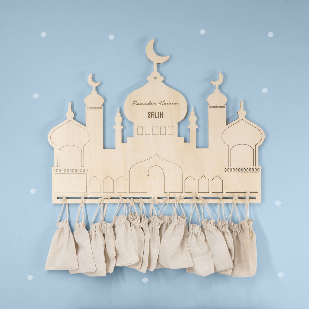 Ramadan-Kalender „Moschee Figur“ personalisiert Laser