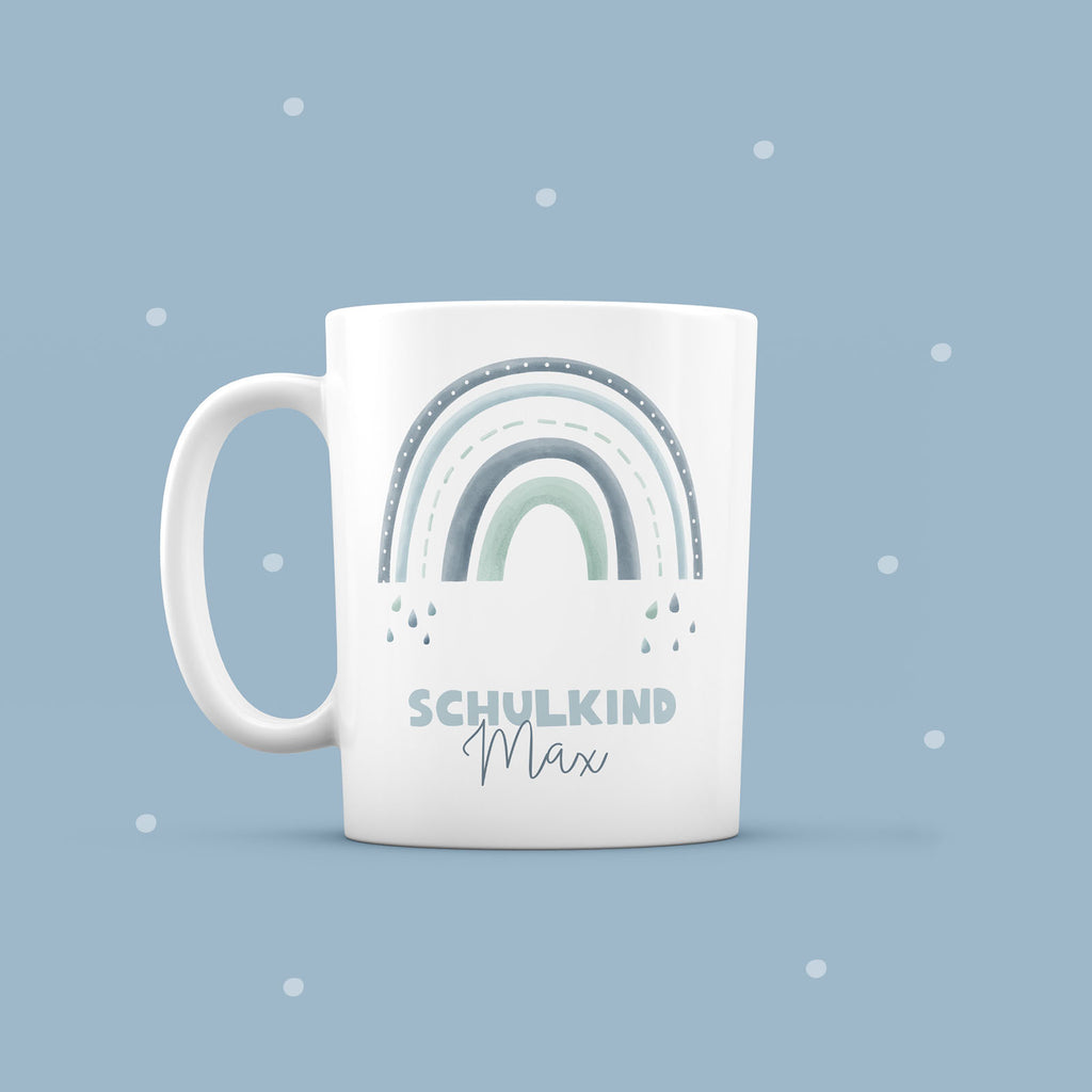 Keramik-Tasse "Schulkind" Regenbogen