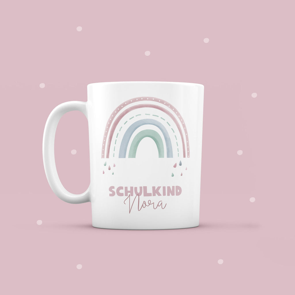 Keramik-Tasse "Schulkind" Regenbogen
