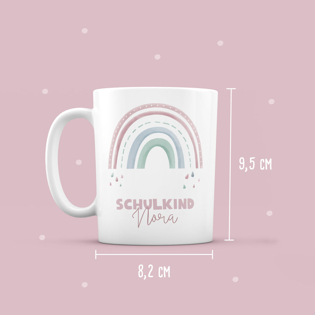 Keramik-Tasse "Schulkind" Regenbogen