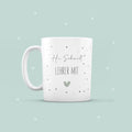 Keramik-Tasse „Lehrer & Lehrerin mit Herzen“ personalisiert Sublimation