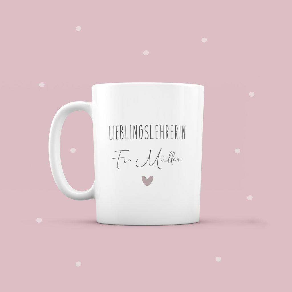 Keramik-Tasse „LieblingsLehrer & Lehrerin“ personalisiert Sublimation