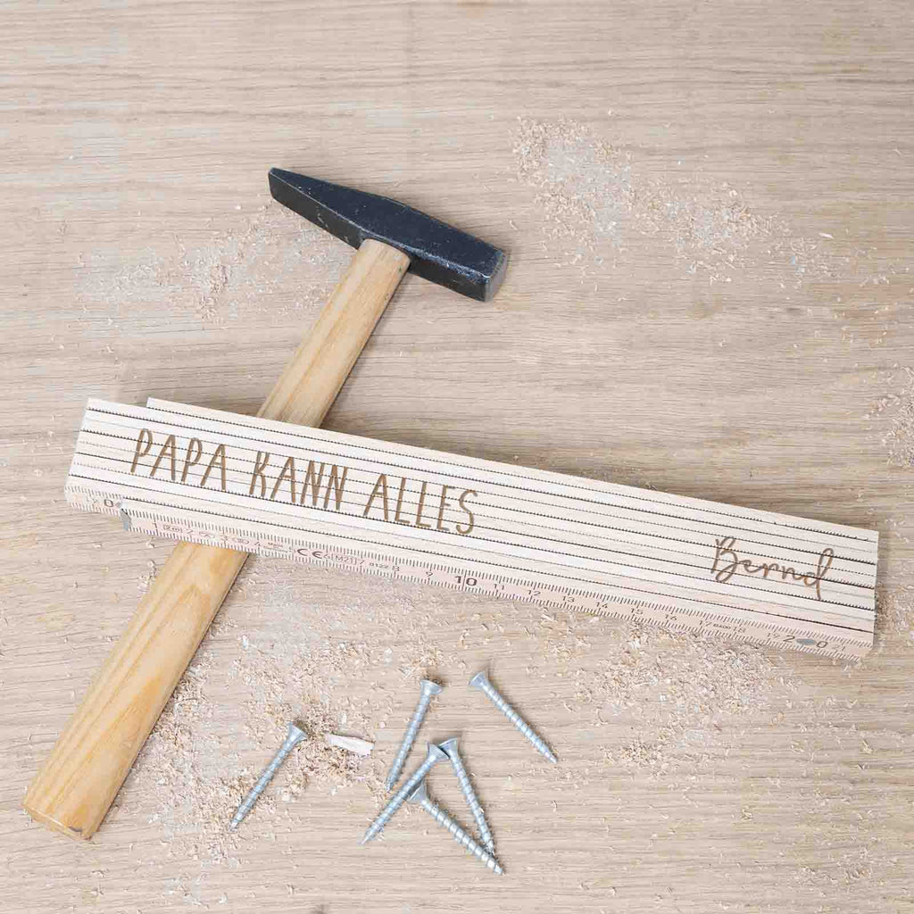 Zollstock "Papa kann alles" natur - Geschenk zum Vatertag