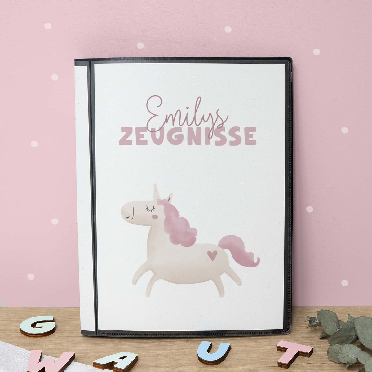 Zeugnismappe "Einhorn" DIN A4