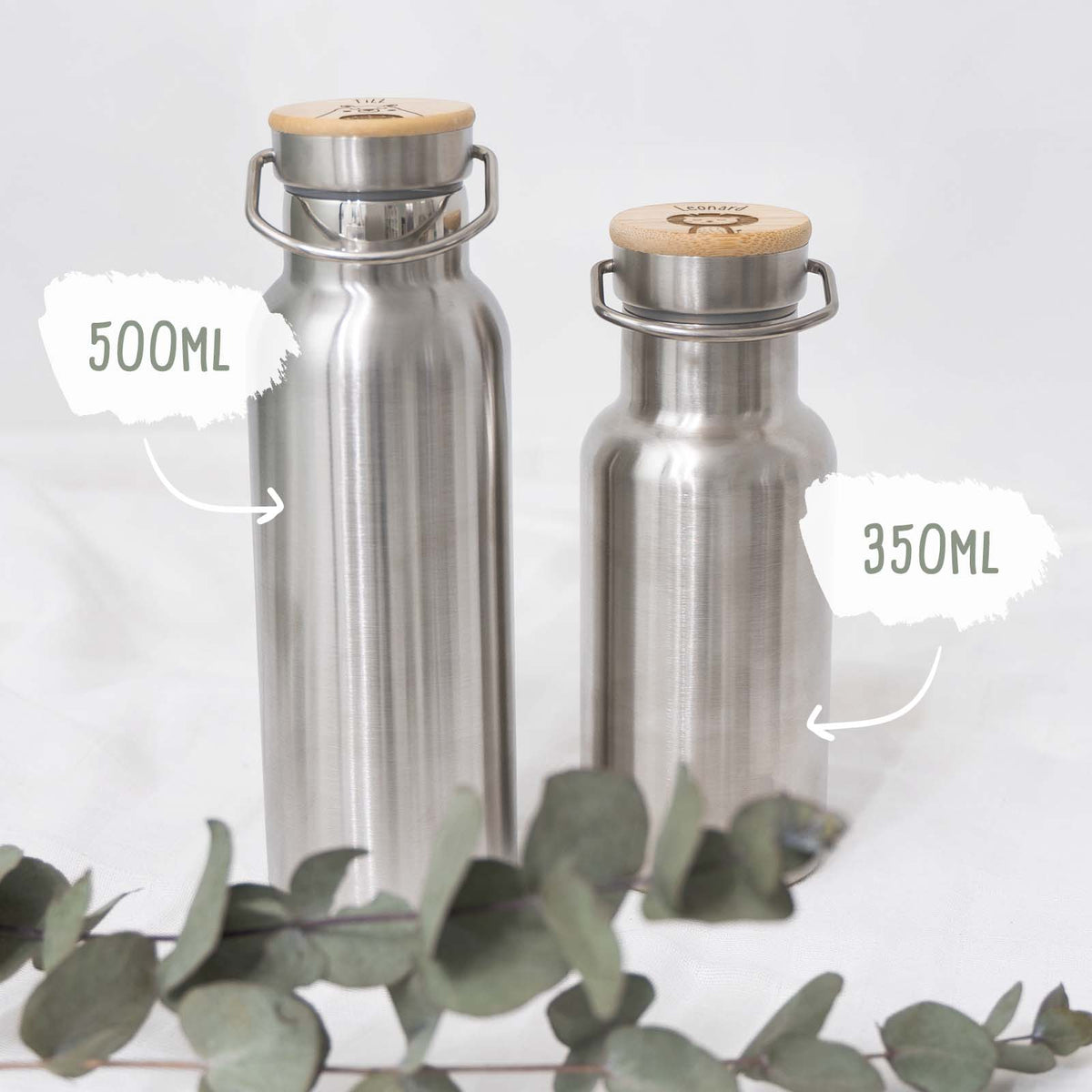 Lunchbox & Trinkflasche Bambusdeckel Set "Löwe"