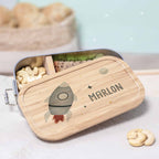 Lunchbox & Trinkflasche Set "Rakete" bunt bedruckt