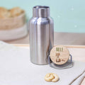 Trinkflasche "Fuchs" mit bunt bedrucktem Bambusdeckel 500ml