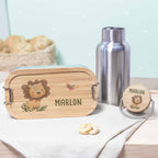 Lunchbox & Trinkflasche Set "Löwe" bunt bedruckt
