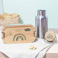 Lunchbox & Trinkflasche Set "Regenbogen blau" bunt bedruckt