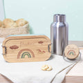 Lunchbox & Trinkflasche Set "Regenbogen rosa" bunt bedruckt