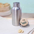 Trinkflasche "Wal" mit bunt bedrucktem Bambusdeckel 500ml