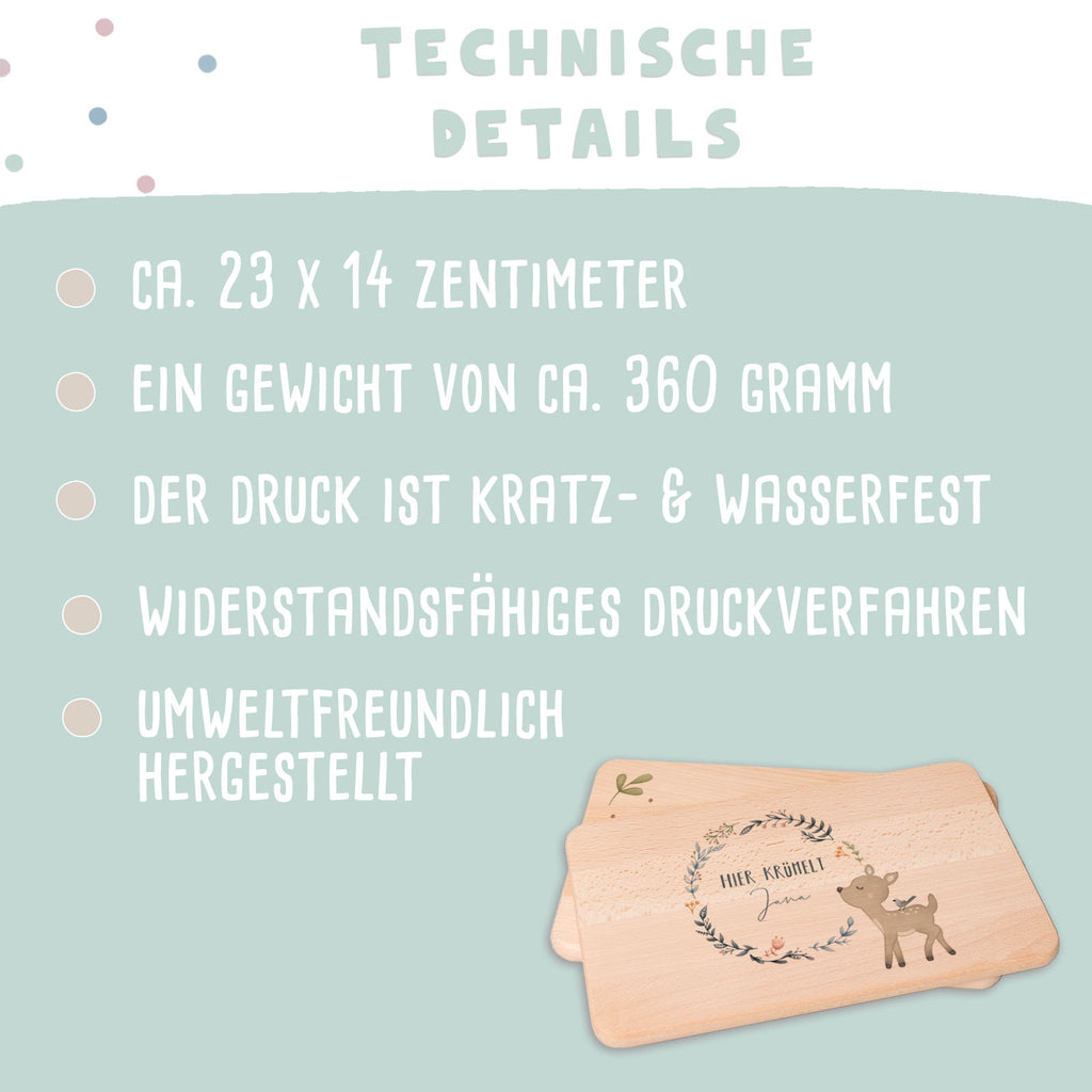 Frühstücksbrettchen Aquarell Reh Buche