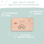 Frühstücksbrettchen Aquarell Regenbogen Rosa Buche