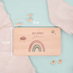 Frühstücksbrettchen Aquarell Regenbogen Rosa Buche