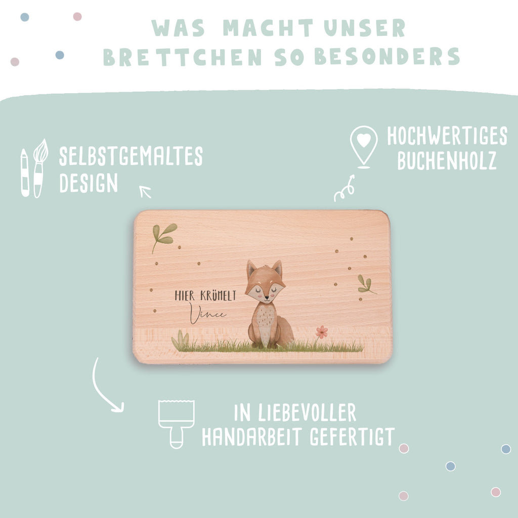 Frühstücksbrettchen Aquarell Fuchs Buche