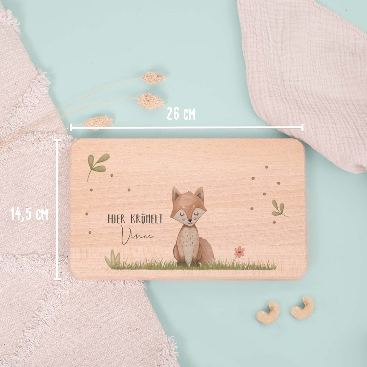 Frühstücksbrettchen Aquarell Fuchs Buche