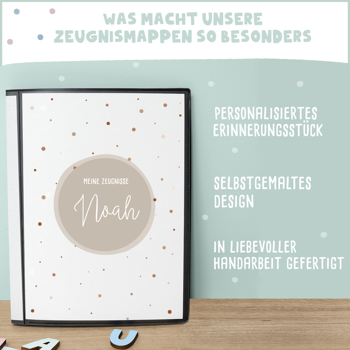 Zeugnismappe "Bunte Punkte" DIN A4
