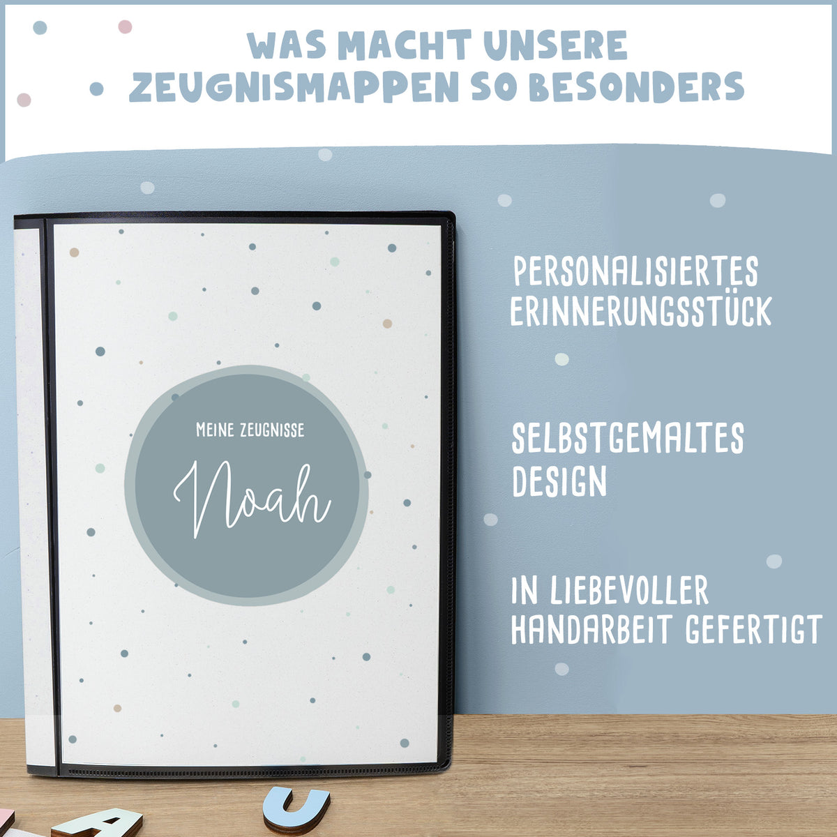 Zeugnismappe "Bunte Punkte" DIN A4