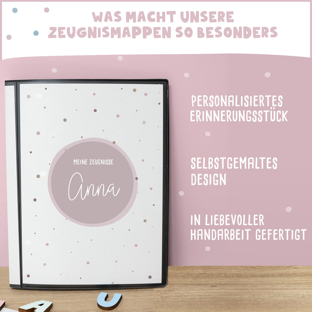 Zeugnismappe "Bunte Punkte" DIN A4
