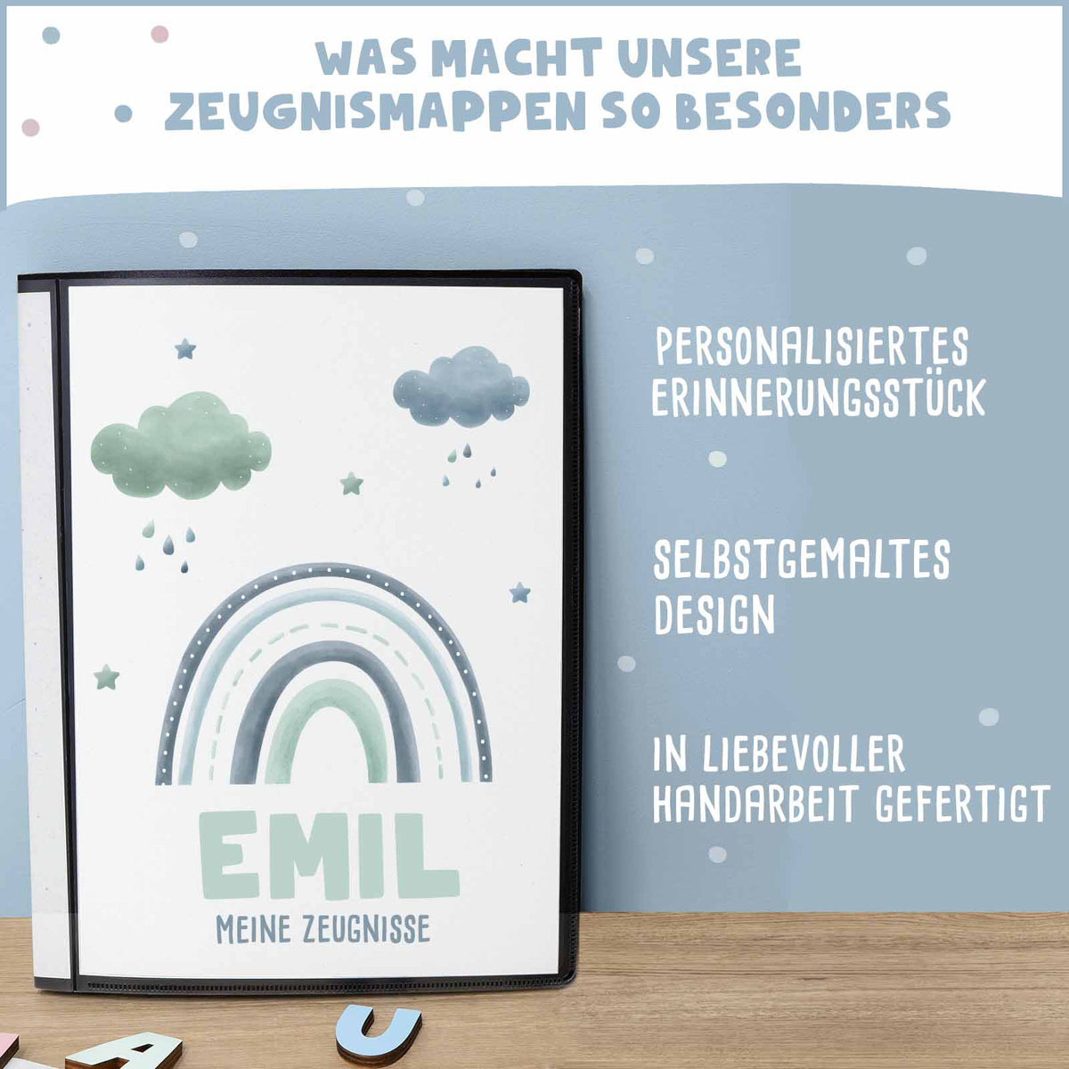Zeugnismappe "Regenbogen" DIN A4