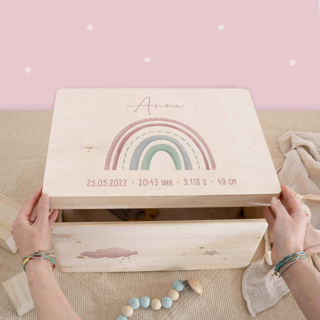 Erinnerungsbox "Rosa Regenbogen" Aquarell