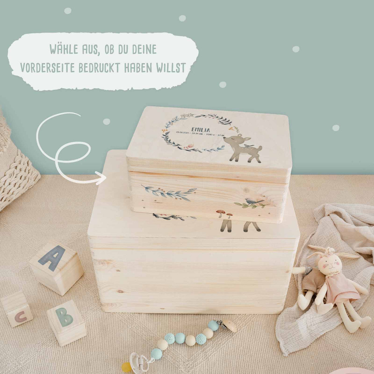 Erinnerungsbox "Rehkitz" Aquarell