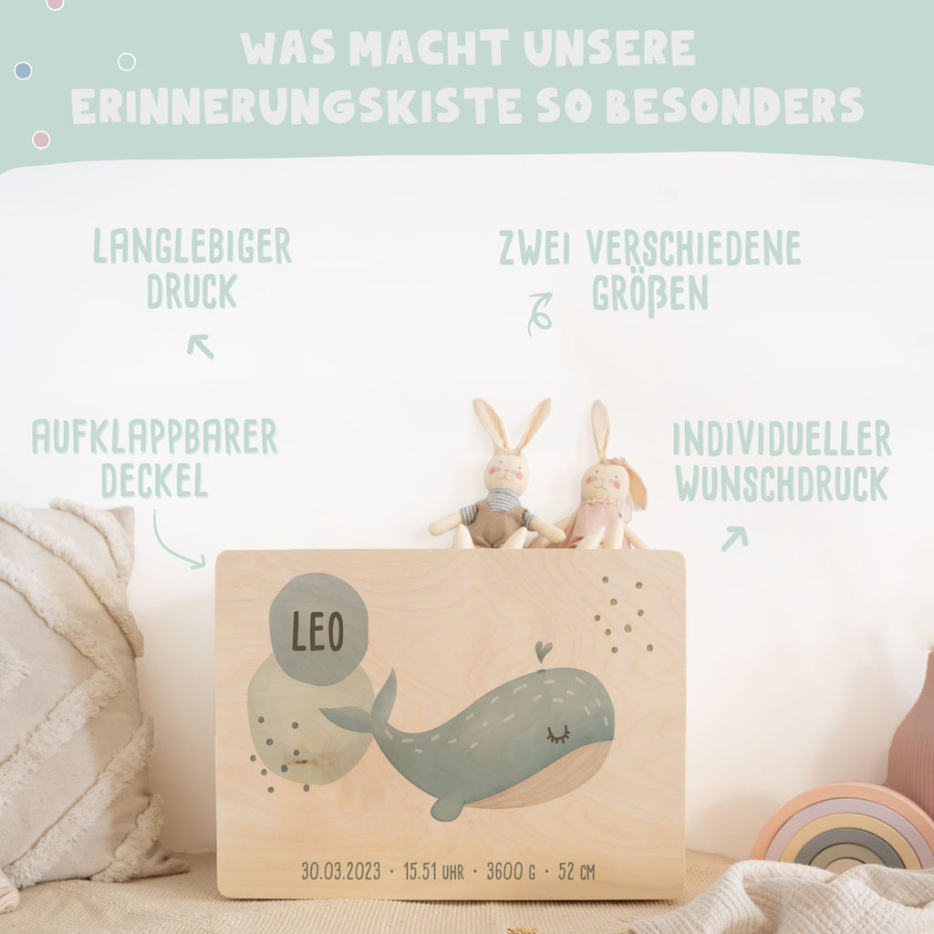 Erinnerungsbox "Wal" Aquarell