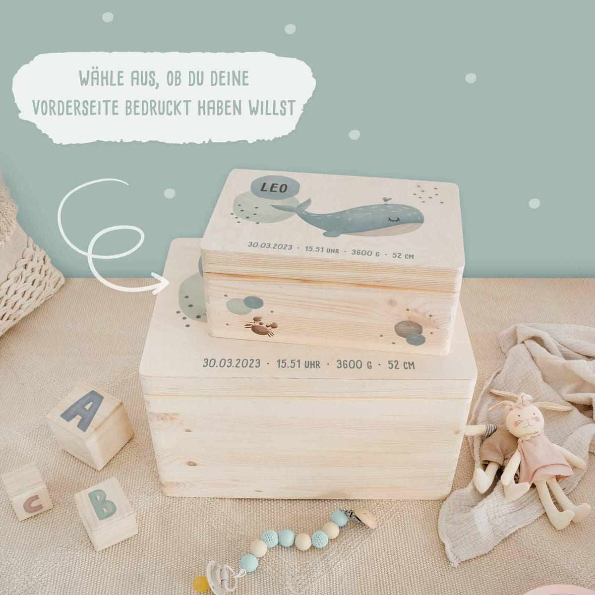 Erinnerungsbox "Wal" Aquarell