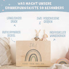 Erinnerungsbox "Regenbogen Blau" Aquarell
