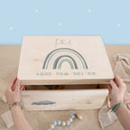 Erinnerungsbox "Regenbogen Blau" Aquarell
