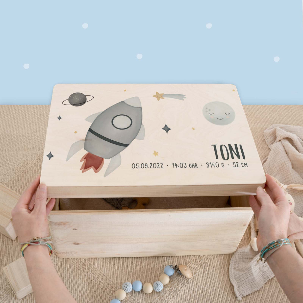 Erinnerungsbox "Rakete" Aquarell