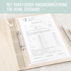 Zeugnismappe Holz Ringbuch "Lama"