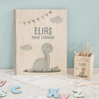 Einschulungs-Set Zeugnismappe und Stiftehalter "Grauer Dino"