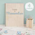Zeugnismappe Holz Ringbuch mit 3D-Name "Zeugnisse von"