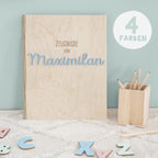 Zeugnismappe Holz Ringbuch mit 3D-Name "Zeugnisse von"