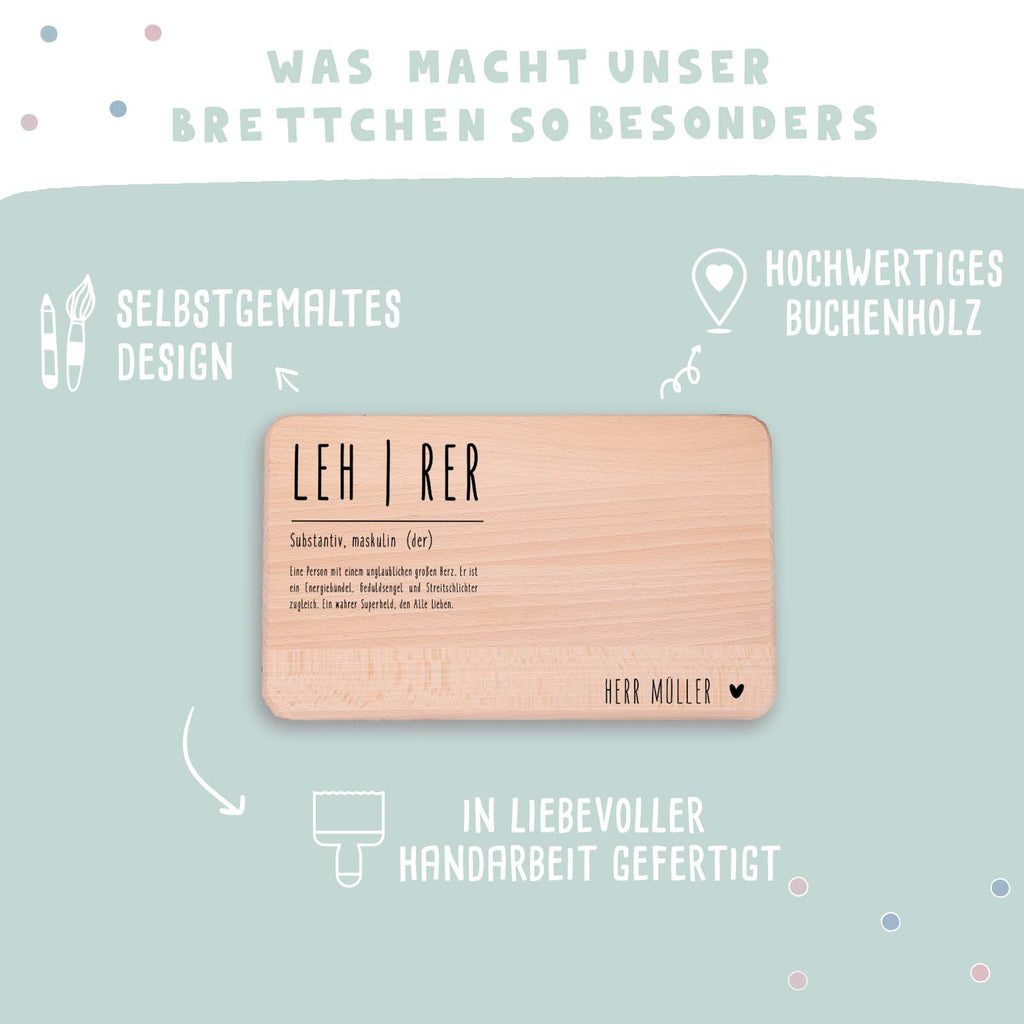 Frühstücksbrettchen "Lehrer" Buche