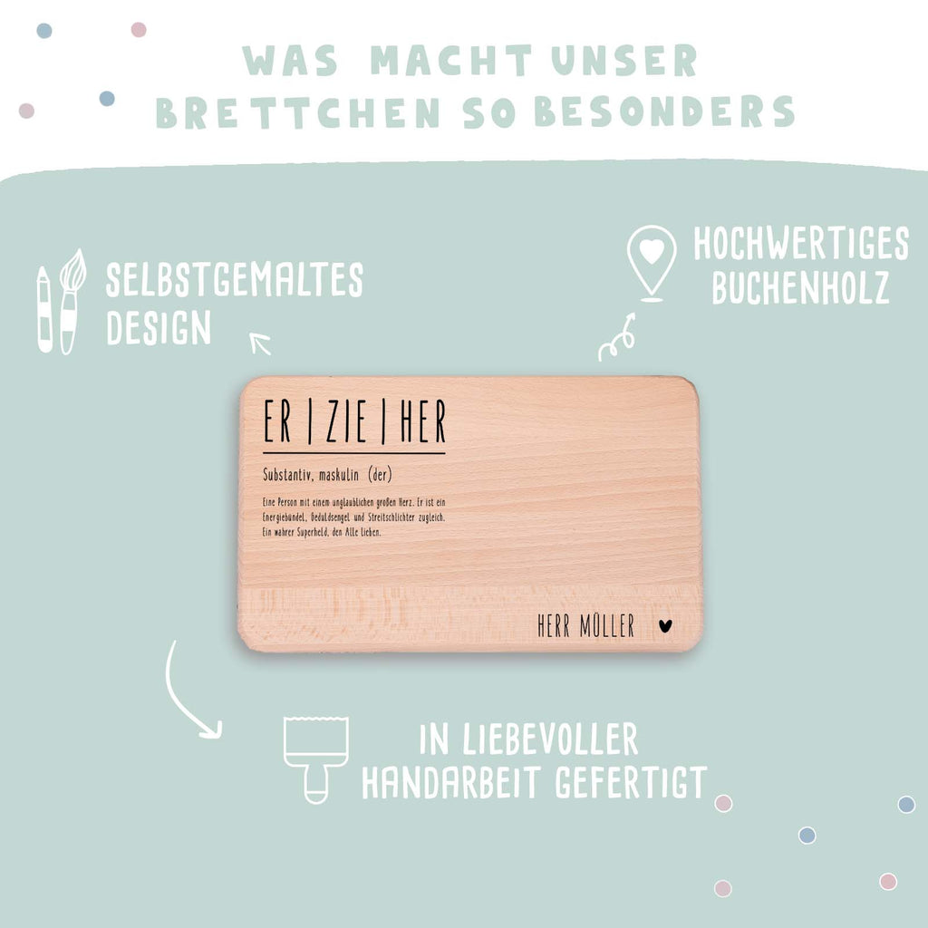 Frühstücksbrettchen "Erzieher" Buche