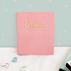 Falken Zeugnismappe Karton Ringbuch mit 3D-Name A4 Rosa