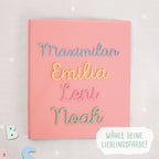 Falken Zeugnismappe Karton Ringbuch mit 3D-Name A4 Rosa