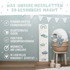 Bunte Messlatte für Kinder Blauer Regenbogen